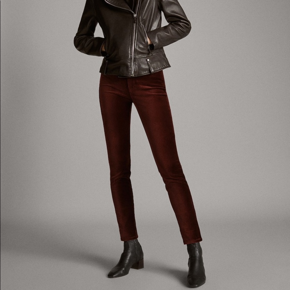 Massimo Dutti Hi Rise Skinny Velvet Pant